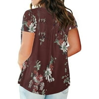 Ljetne bluze za žene modni sruši cvjetni tines modni kratki rukav majice casual plus veličine vrhova