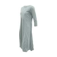 Mrat Womens Denim haljina Ležerne prilike sa nazastojnim rukavima s malostotnima Flowy Elastična oblikovanje