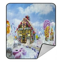 Kućna kuća od medenjaka Božićne pejzažne Candy Canes bacaju pokrivače pokrivače plus