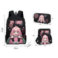 FNNYK ruksak set Spy Porodični ruksak 3D Štampane dječje školske torbe s torbom za ručak i držač za
