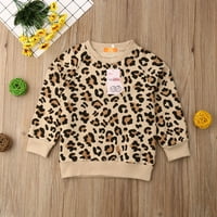 Toddler Kids Baby Girl Boy Leopard Print Top Majica Duksere Jesenska odjeća 1- godina