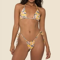 Ljetne žene Seksi ispis zavoj zavoj kupaći kupališta bikini set Split kupaći kostim