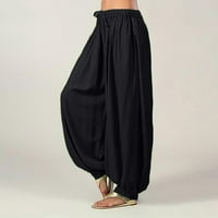 Hlače žene, žene plus veličine pune boje casual labave hlače yoga hlače za žene pantalone crne 2xl