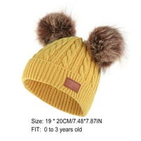 Dido šal djeci šešir i rukavice postavljeni pleteni kapu za beanie osjetljivi dječji proizvodi koji se bave hladnim vremenom udobne slatke pompom Brownpom kugla