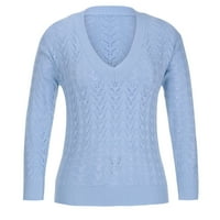 KARDIGAN DREMENCI ZA ŽENE mršave pulover pulover Ležerne prilike V-izrez DUGE PLASE BLUE M