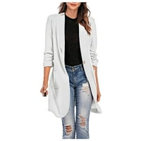Baberdicy Plus size Blazer dugačak kaput kardigan rever ženski kaput tanka jakna dugačak rov sa džepom