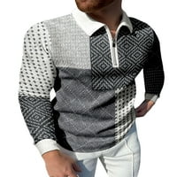 Sanviglor Muška majice Geometrijski tee rever vrat polo majica casual bluza tenis pulover 16-llcxpol-