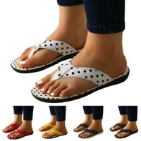 Mišuowo sandale za žene dame modne ljetne polke točke tkanine Flip flops casual ravne udobne sandale