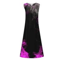 Ljetne haljine za žene Maxi haljina Žene Ležerne prilike V-izrez cvjetni ispis Ljeto bez rukava duga