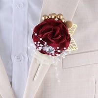Twinkseal visokokvalitetni cvijet zgloba Fau Pearl Cvijet zgloba Elegantni realistični vjenčani dodatak za mladenke djeveruše prilagodljive za posebne za vjenčanje