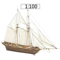 Postavite igračke jedrilice sastavljanje građevinskih setova brodski model Model WOODENSEILing montirani DIY model Drveni komplet Drvo B8Q zanat Y2F2