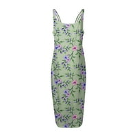 Clearsance Ljetne haljine za žene bez rukava cvjetni povremeni koljena duljina dnevna okrugla Dress