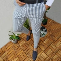 Relanfenk muške ležerne pruge mršave olovke hlače sa pantalone elastične strugove pantalone