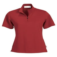 Il Migliore Dame 'Cross Ridge Jacquard kratki rukav Polu-zip mock Polo majica
