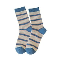 Ženske čarape Casual Cute Striped Pletene Color Contrast Socks za žene