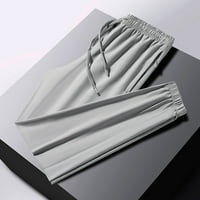 B91XZ muške hlače Muške zaštitne hlače labave ledene svilene čvrste sportske tajice sive, veličine 3xl