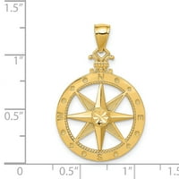 14k žuto zlato Compass Privjesak šarm ogrlica morska obala sitnog nakita za ženske poklone za nju