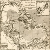 Les Isles Antilles et Le Golfe du M? Xique. Print plakata