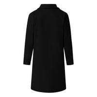 Ženski jakni kaputi padaju i zimski rukav od poliesterskih kaputa od poliestera s dugim rukavima crna