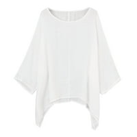Ženski vrhovi okrugli izrez od pune bluze casual ženske dugih rukava vruće prodaje Bluze bijeli XL