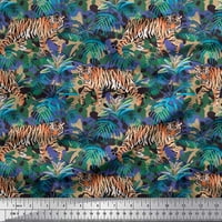 Tekstura tkanine Soimoi pamučne patke, lišće i tigar životinjski otisak šivaći šipka tkanine širom