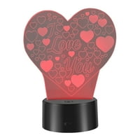 Volim te lampica u obliku srca LED 3D ukrasna svjetiljka na dodir preklopku noćno svjetlo za uredski dom
