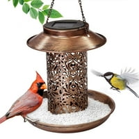Solarni uvoznik ptica za vani viseći, metalni ulagač za divlje ptice za kardinale solarnog vrta fenjera kao ideja za poklon za ljubitelje ptica