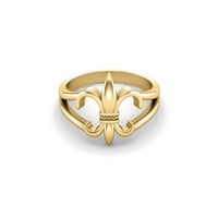 Sterling srebrni zlatnik Vermeil Fleur de lis prsten saints prsten francuski ljiljani cvjetni ženski