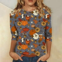 Tdoqot Halloween majice za žene - pad labavih ležernih posada izrez za posade bundeve majica majica