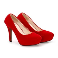 Harsuny Womens Wedding Comfort Comfort pumpe Modni klizanje na radnoj okrugli nosač cipela crvena 9
