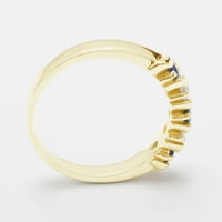 Britanci napravio 18k žuto zlato prirodno safir i kubični cirkonijski ženski prsten - Opcije veličine - veličine za dostupnost
