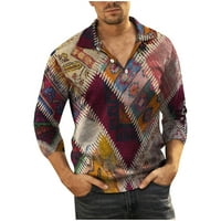 Muška odjeća modni pulover s dugim rukavima za muškarce folk-prilagođene tipke za ispis nakupljane vrhove