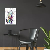 Epska umjetnost 'Šareni akvarel American Bulldog 2' Furbaby podružnice, akrilna staklena zida Art, 16