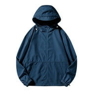 Aherbiu Wemens plus veličine otporne na sunčane jakne lagane zip prema kapuljaču na dugim rukavima na otvorenom kaput sa džepom