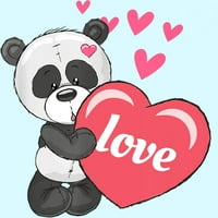 Dan zaljubljenih Panda Bear Boys Black Graphic Tee - Dizajn ljudi M