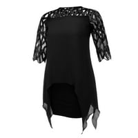 Gotyoou Ljetna haljina Ženska mreža Šifon izdubljena dvostruka plus veličina haljina crna 2xl