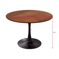 42.12 trpezarijski stol, moderni okrugli trpezarijski stol stol za zrno od tiskanog hrasta, slobodno