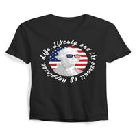 Ma Croi Women Premium V-izrez Majica George Washington Life Liberty Graphic Print TEE 4. jula Dan nezavisnosti