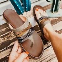 Ženske sandale Sandale za žene Ljetne modne ravne cipele Retro papuče Flip flops Sandale za žene Brown