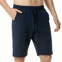 Kratke hlače za prodaju za muškarce Men Ležerne prilike Curni džep elastični struk ravno poluvreme za hlače Sportske hlače Sportske atletike, mornarice, xl
