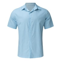 CatAlem muški pamučni t majice musko casual košulja kratki rukav isključite majicu košulje na ovratniku