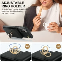Case kompatibilan sa Samsung Note Ultra, premium sintetička koža magnetska kopča novčanik nosač prstena
