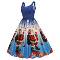 HHEI_K Dugi rukav Maxi haljina za žene Ženska modna print casual Slim Halter Big Swing haljina
