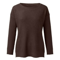 Ženski pulover Ženska labava ugradnja dugih rukava Pleteni džemper, Duks pulover O-izrez Top modernim i toplim
