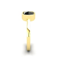Superjeweler Carat Rose Cut jastuk CUT CRNI DIAMOND SOLITAIRE prsten za angažman u karatu žuto zlato