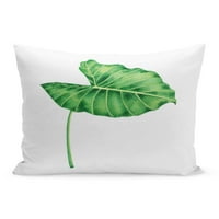 Vodeno-boja slika Coloasia Zelena lišća palminog lišća Bijela ručna jastučna jastučna kasu za jastuk