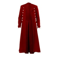 Fonwoon Muška odjeća Steampunk Gothic Kostim Vintage Windbreaker Halloween kaputi Jesen i zimski kaput Muška odjeća Trust Plus size crveni l