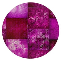 Eklektični boemski patchwork magenta tepih za dizajn Kavka