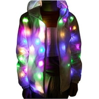 Reflektirajuće jakne za muškarce sa LED lampicama šarene obične kapuljače Zip up casual hristmas jaknu