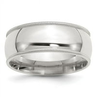 Bridal QCFM sterling srebrni milgrain Comfort Fit Band, polirani - veličine 8